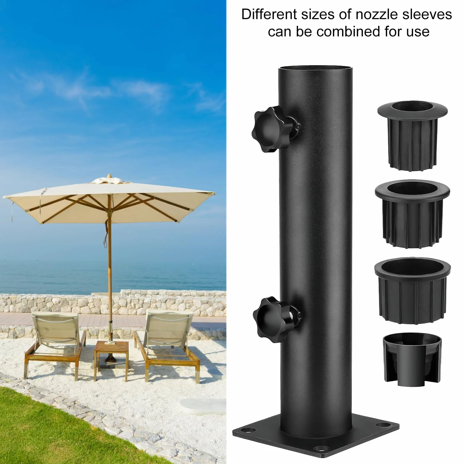 8 sztuk pierścieni redukcyjnych do parasol przeciwsłonecznych, części zamienne do parasoli przeciwsłonecznych, adapter redukcyjny do stojaka na parasol tarasowy, części zamienne do parasoli