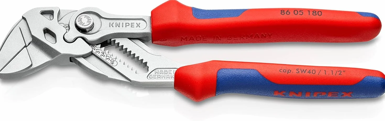 KNIPEX Szczypce-klucz szczypce i klucz w jednym narzędziu chromowany z osłonkami wielokomponentowymi 180 mm, 86 05 180