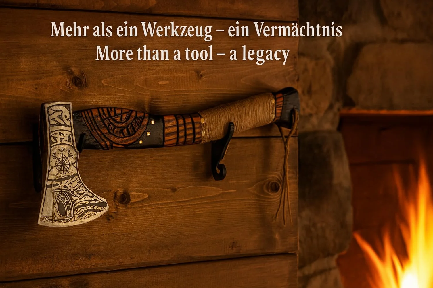 Topór Ragnar z 20-calowym grawerowanym uchwytem z jesionu i trawionym ostrzem z węgla stali - od NovaHaven