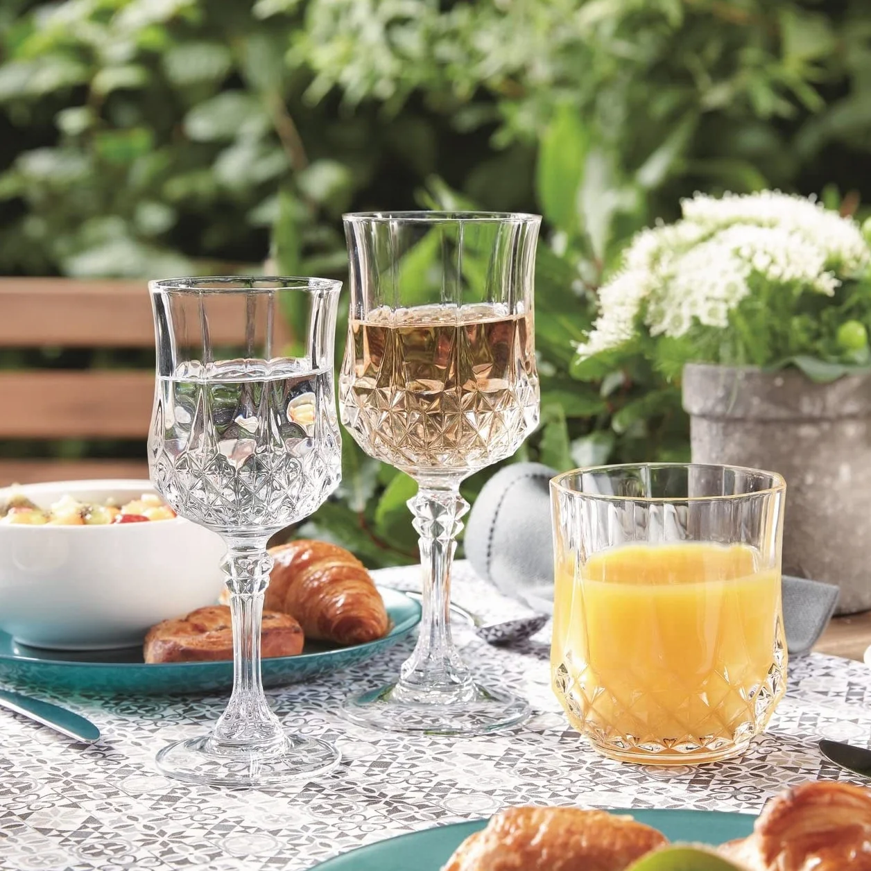 Cristal d'Arques Paris Longchamp 6 kieliszków do wina 25cl Kwarx błyszczący przezroczysty wysoka wytrzymałość