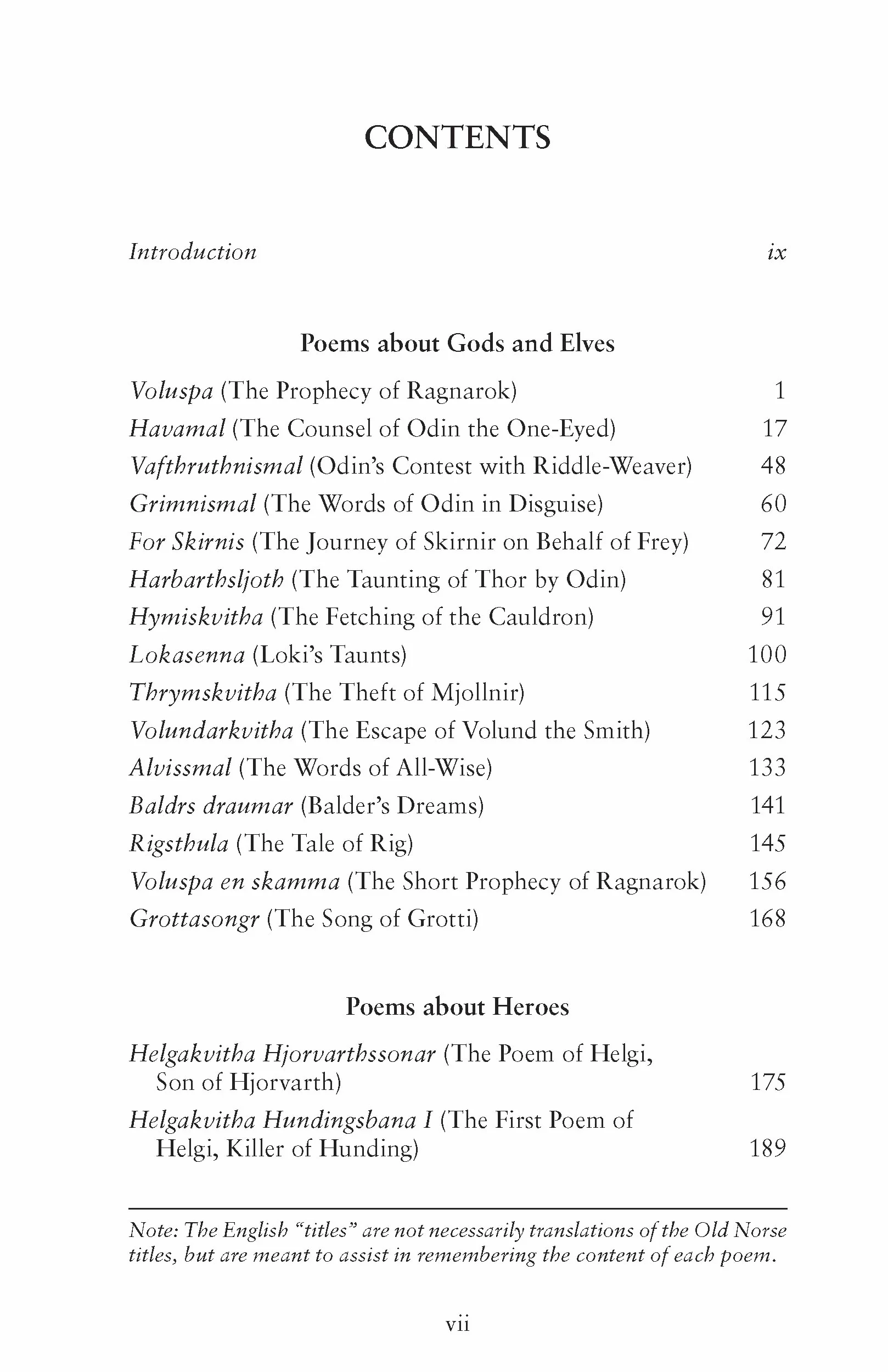 The Poetic Edda: Stories of the Norse Gods and Heroes