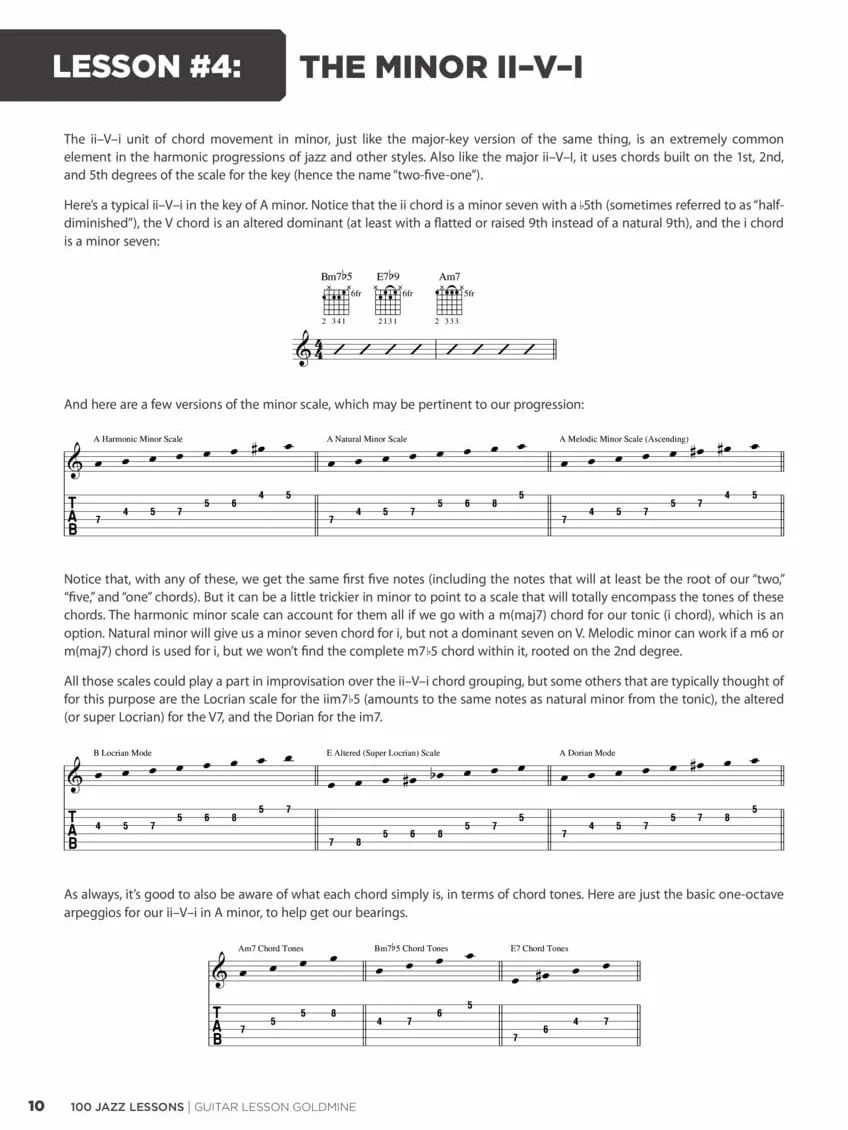 100 jazz lessons guitare +cd: Guitar Lesson Goldmine Series