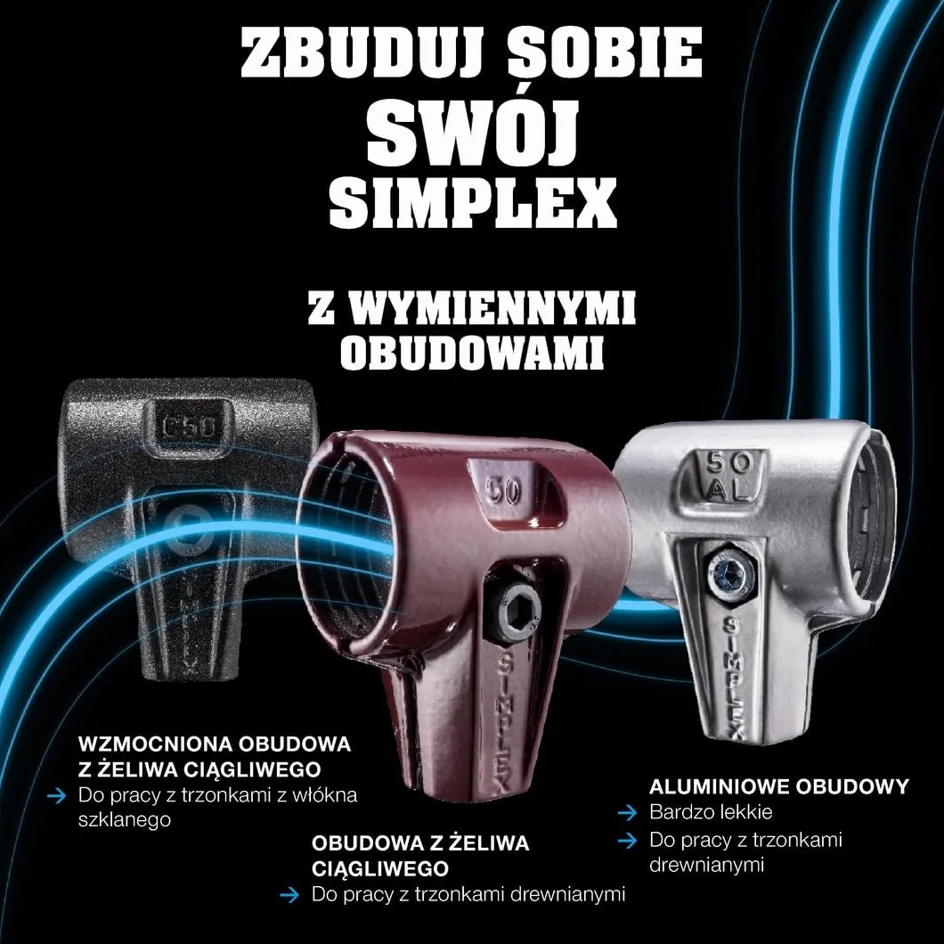 Obuch do młotka z miekkim bijakiem SIMPLEX, z aluminium 40mm HALDER