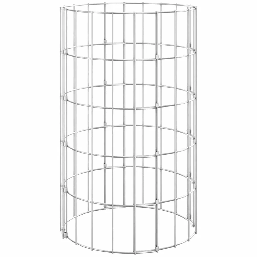 vidaXL Okrągły słup gabionowy, galwanizowana stal, Ø30x50 cm, klatki gabionowe, słup gabionowy, klatka gabionowa, klatka gabionowa, słupy gabionowe