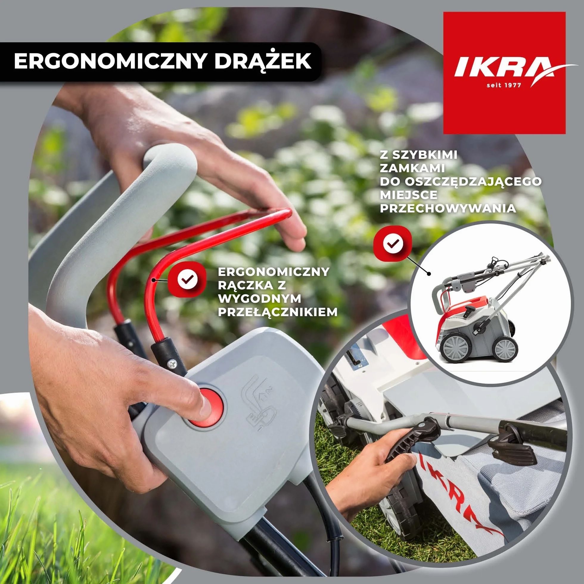 IKRA Aerator i Wertykulator elektryczny IEVL 2000, worek wychwytujący 55 l, szerokość robocza 40 cm, moc 2000 W