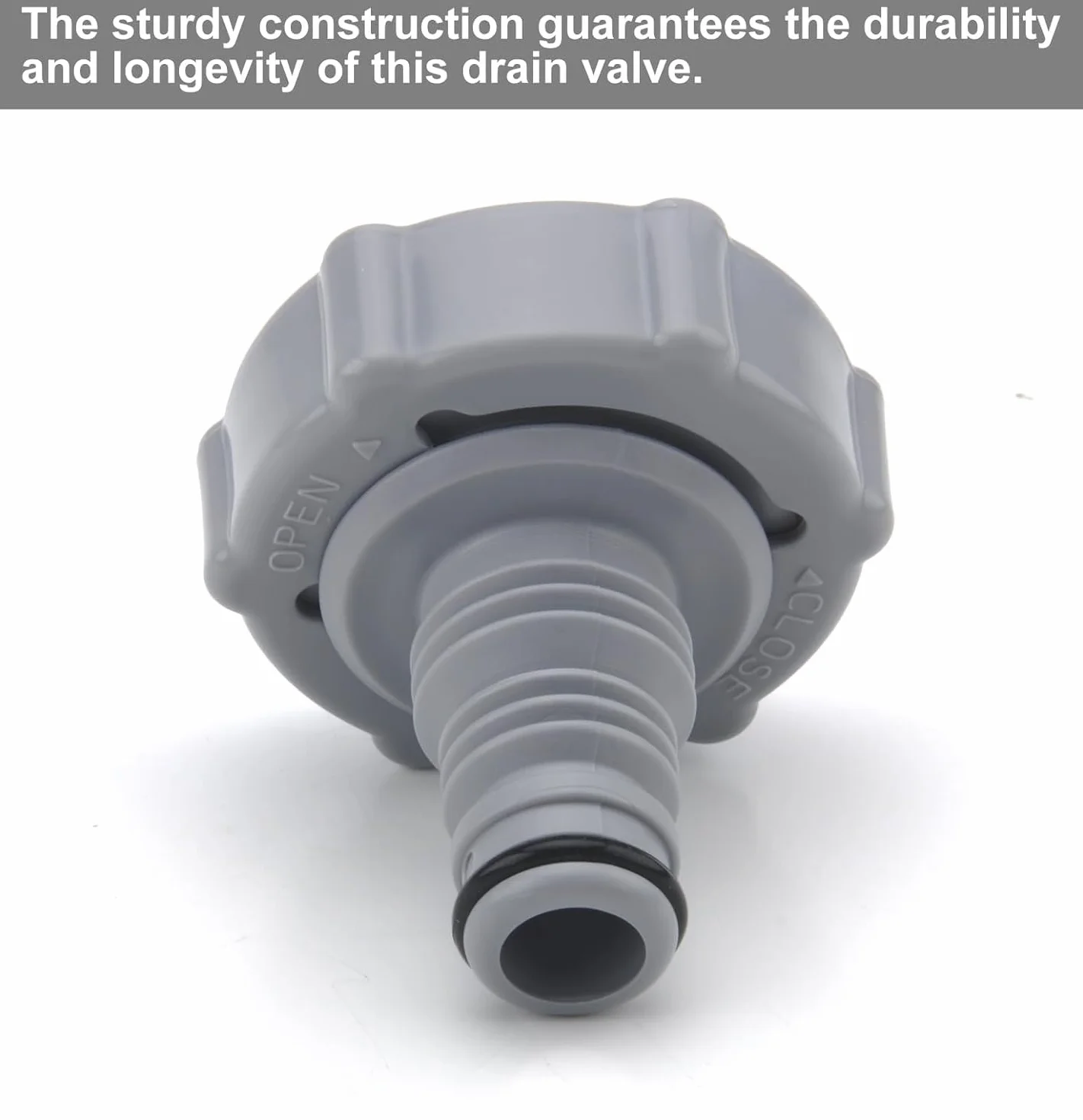 P6H1419 zawór spustowy Ø 32 mm – adapter do odprowadzania wody basenowej, adapter węża i adapter przyłączeniowy, zapasowy zawór spustowy do basenów, szary adapter do spuszczania wody