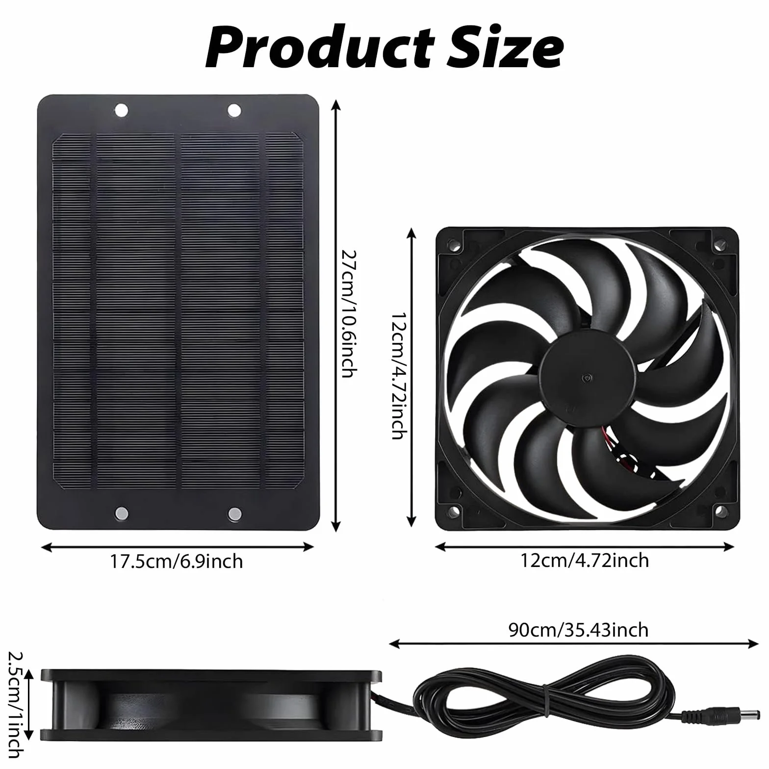 Solarny Wentylator Wyciągowy 12 V 10 W, Podwójny Wodoszczelny z Paneli Słonecznych do Małych Kurników, Szklarni, Szopy, Domków dla Zwierząt