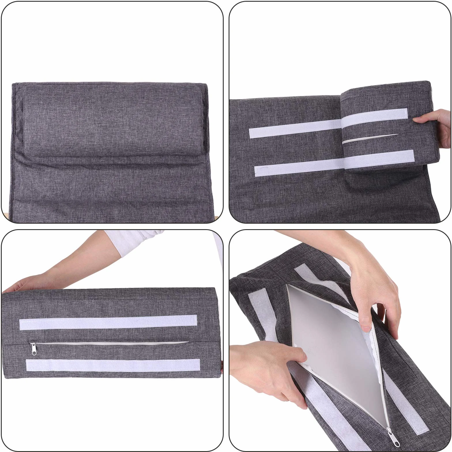 SONGMICS LYY42GYZ Fotel bujany, z 5-stopniową regulacją podnóżka, fotel relaksacyjny, obciążenie 150 kg, stelaż z drewna brzozowego, obicie z imitacji lnu, ciemnoszary