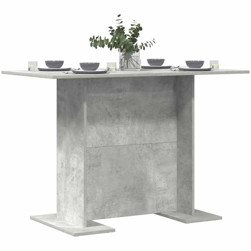 vidaXL Stół jadalny Betonowy szary 110 x 60 x 75 cm, Nowoczesny prostokątny stół ogrodowy, na świeżym powietrzu, elegancka meblościanka, stylowy design