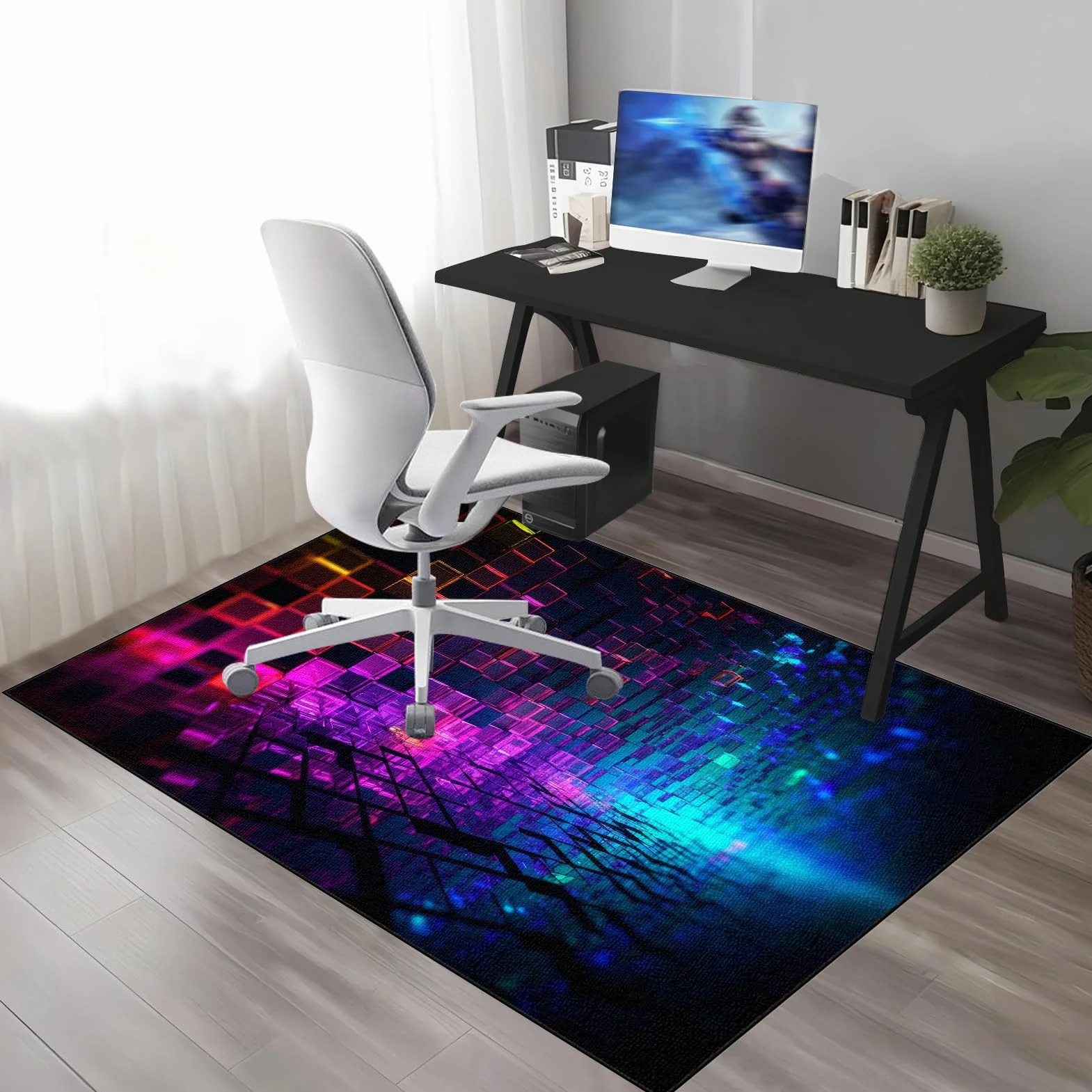 160 x 200 cm, wytrzymała mata na krzesło biurowe na wykładzinę, antypoślizgowa mata na krzesło gamingowe, mata ochronna na podłogę z twardego drewna, mata ochronna na krzesło do domu i biura