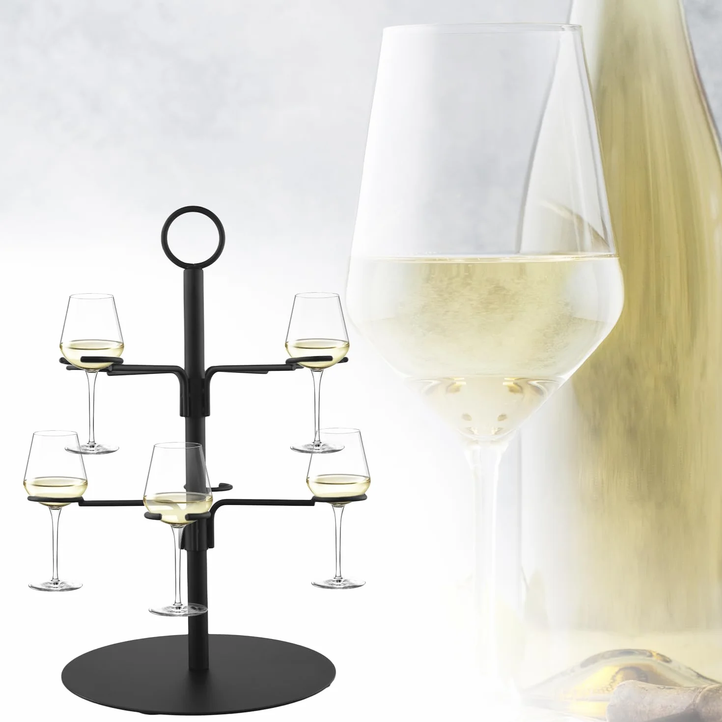 QWORK Party Drinks Tower stojak do serwowania gin koktajli szampana wina na 8 kieliszków