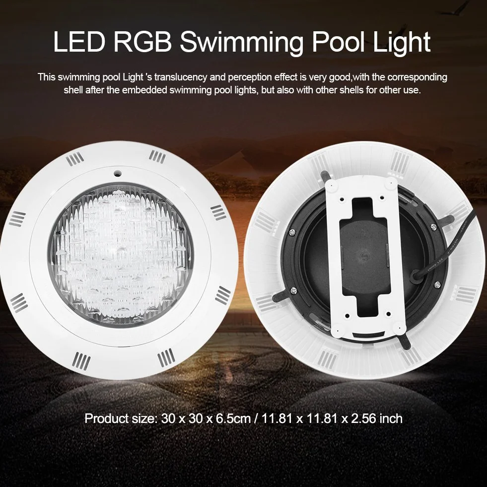 Fdit LED RGB Wielokolorowy podwodny basen Jasne światło z pilotem Podstawa wazonu Staw Garden Party 30W 300 Podwodne oświetlenie LED Lampy basenowe Wodoodporne