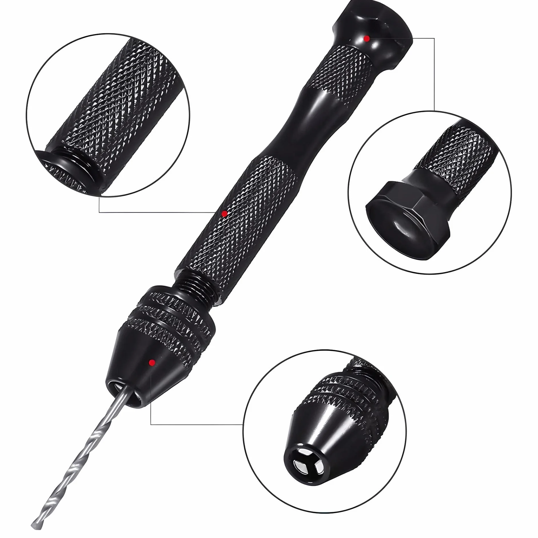 FALON TECH Mini zestaw wierteł ręcznych, 26-częściowy, 0,5 – 3,0 mm HSS wiertło pinowe Vise – mini wiertarka – zestaw wierteł spiralnych – zestaw wierteł precyzyjnych do drewna, tworzywa sztucznego, aluminium, PCB i żywicy odlewniczej