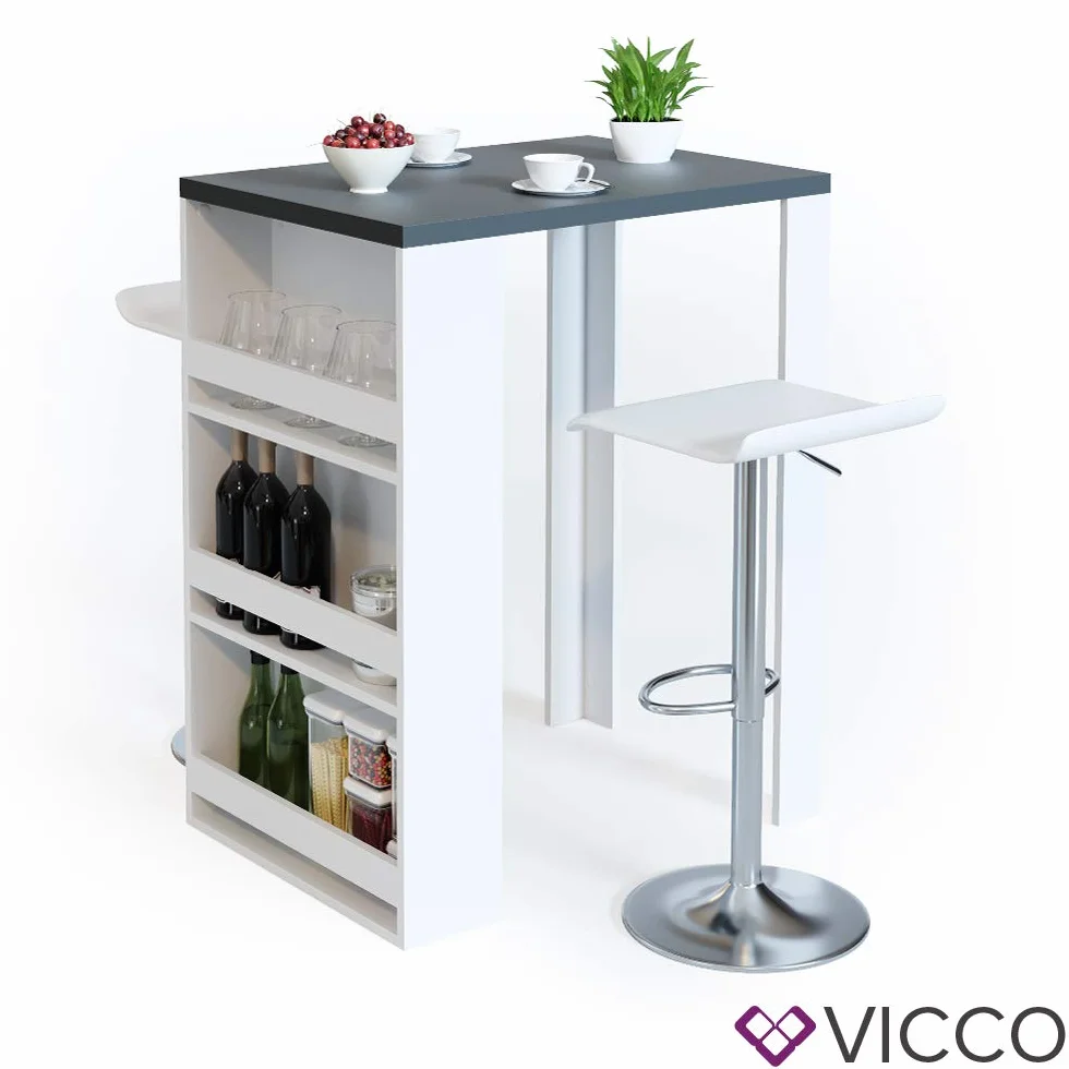 Vicco Stół barowy, Antracyt/biały, 57 x 80 cm