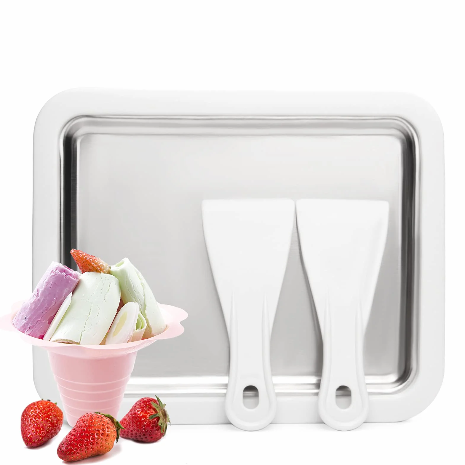 JoyMech Maszynka do lodów błyskawicznych idealna do robienia miękkich lodów slushies mrożony jogurt sorbet lody rolowane lody