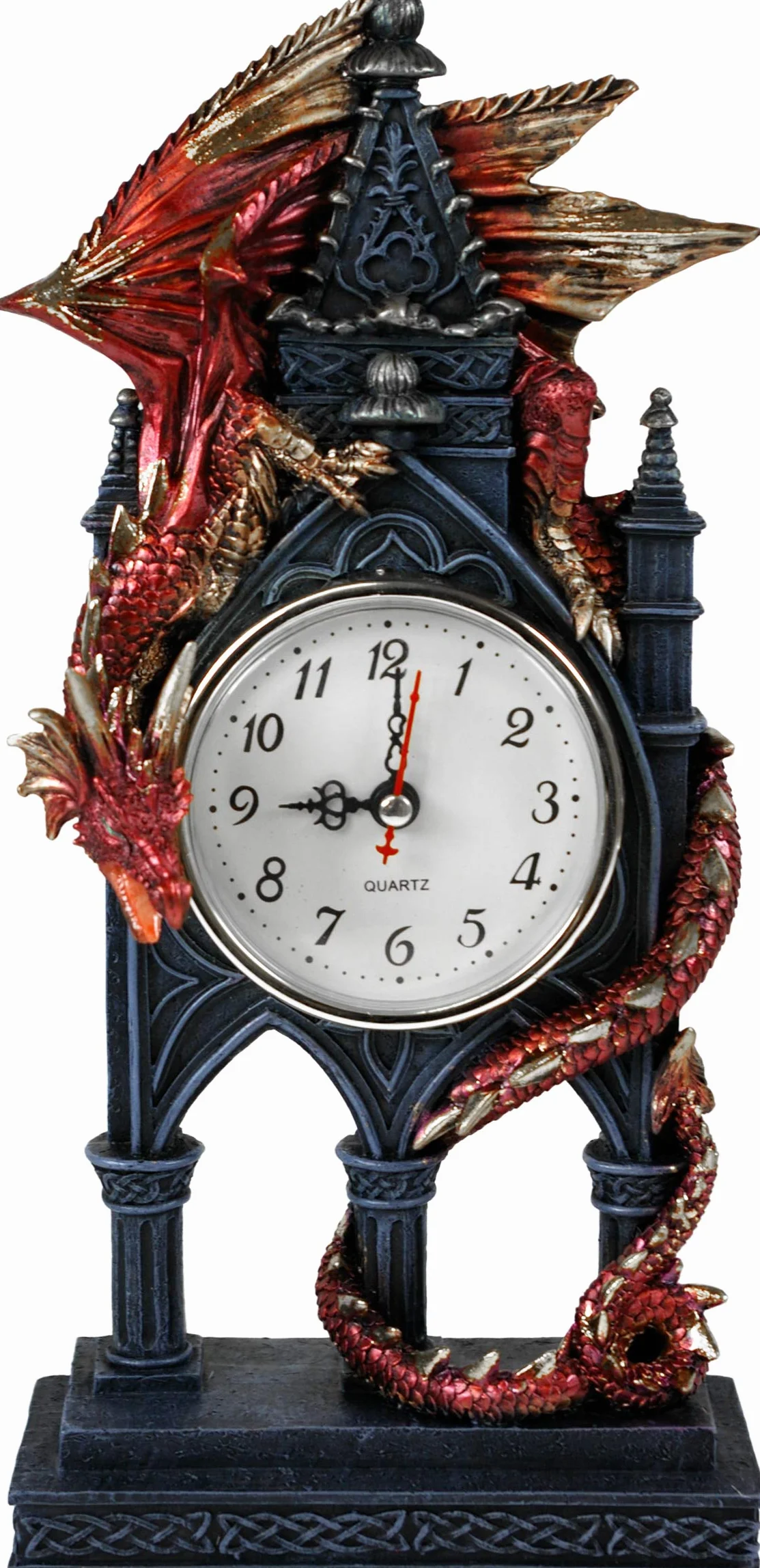 Nemesis Now AL50380 Zegar strażnika czasu, 17 cm, czerwony