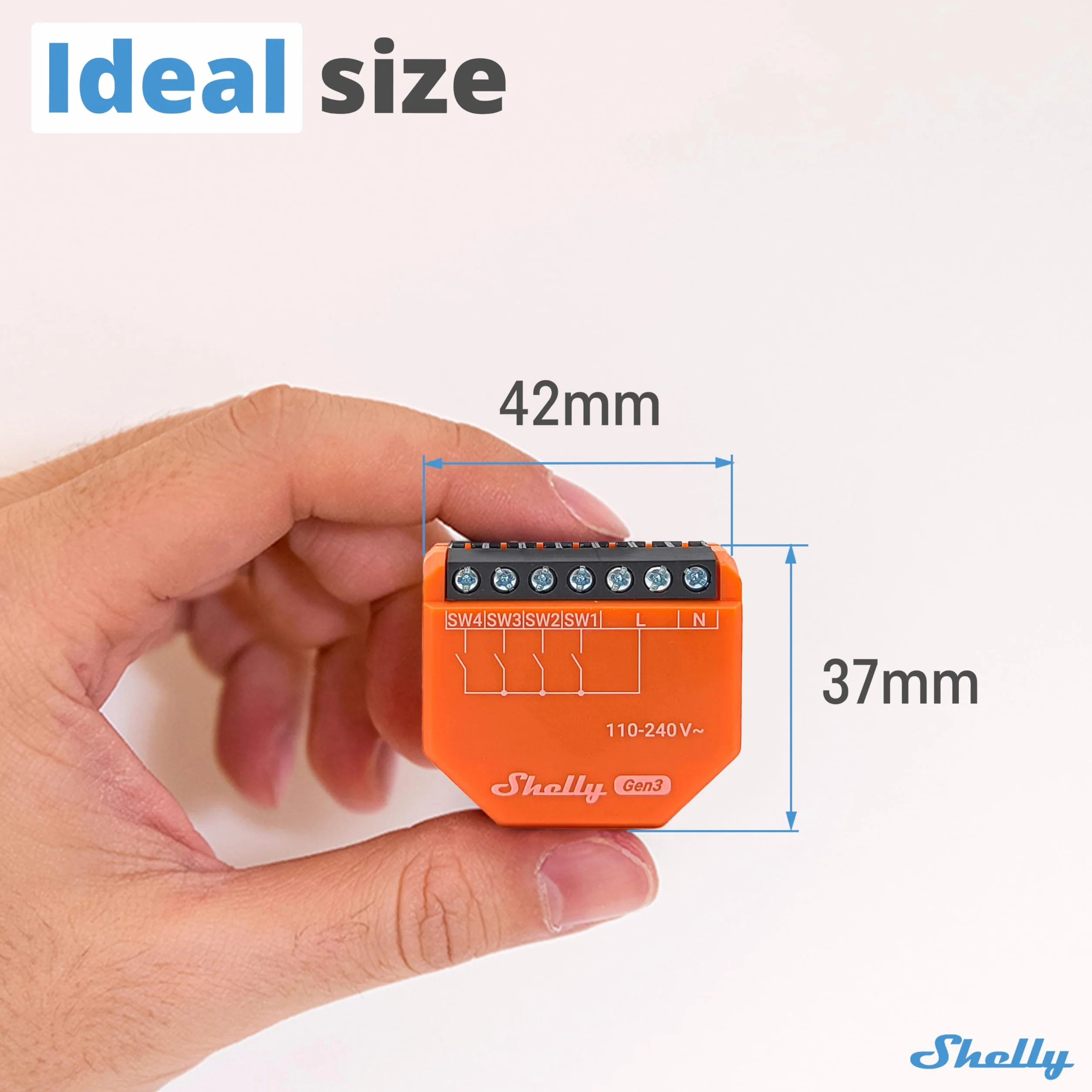 Shelly i4 Gen3- Sterownik wejść 4-cyfrowych WiFi i Bluetooth dla przekaźników Shelly, Automatyka domowa,Kompatybilny z Alexa i Google Home, iOS, Android, Bez hubu, Zdalne sterowanie,Wieloklik