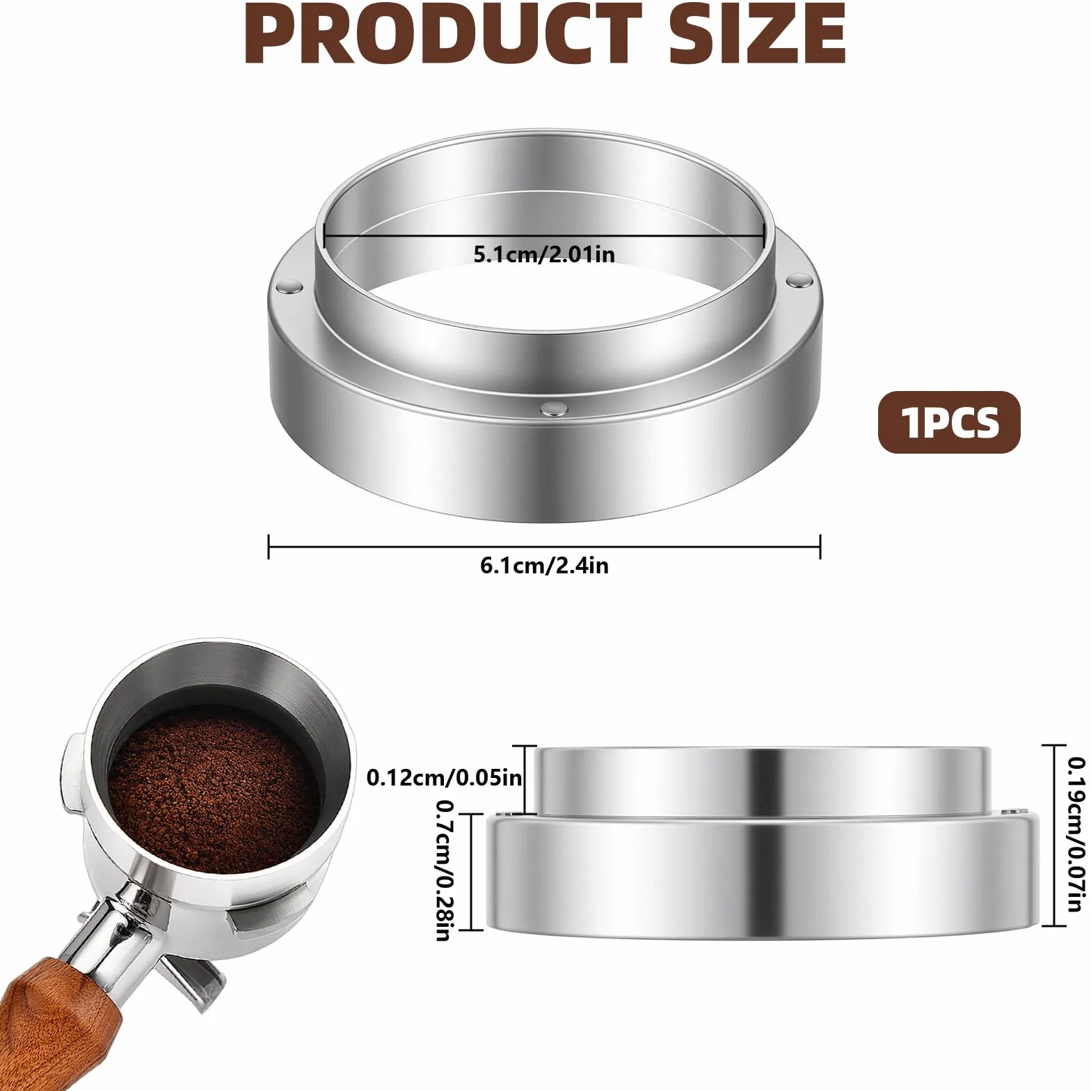 Magnetyczny pierścień dozujący do kawy 51 mm lejek do espresso akcesoria