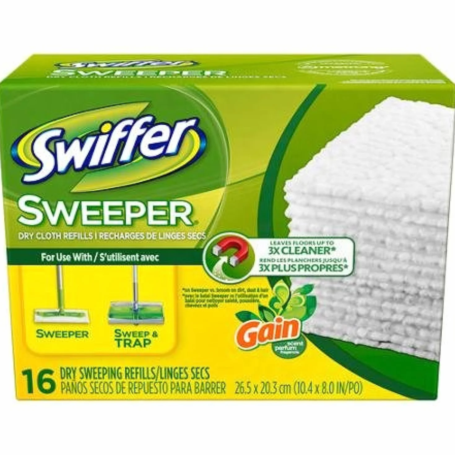 Swiffer Sweeper Gain Original Scent Dry Sweeping Cloths Refills, 16 arkuszy Swiffer