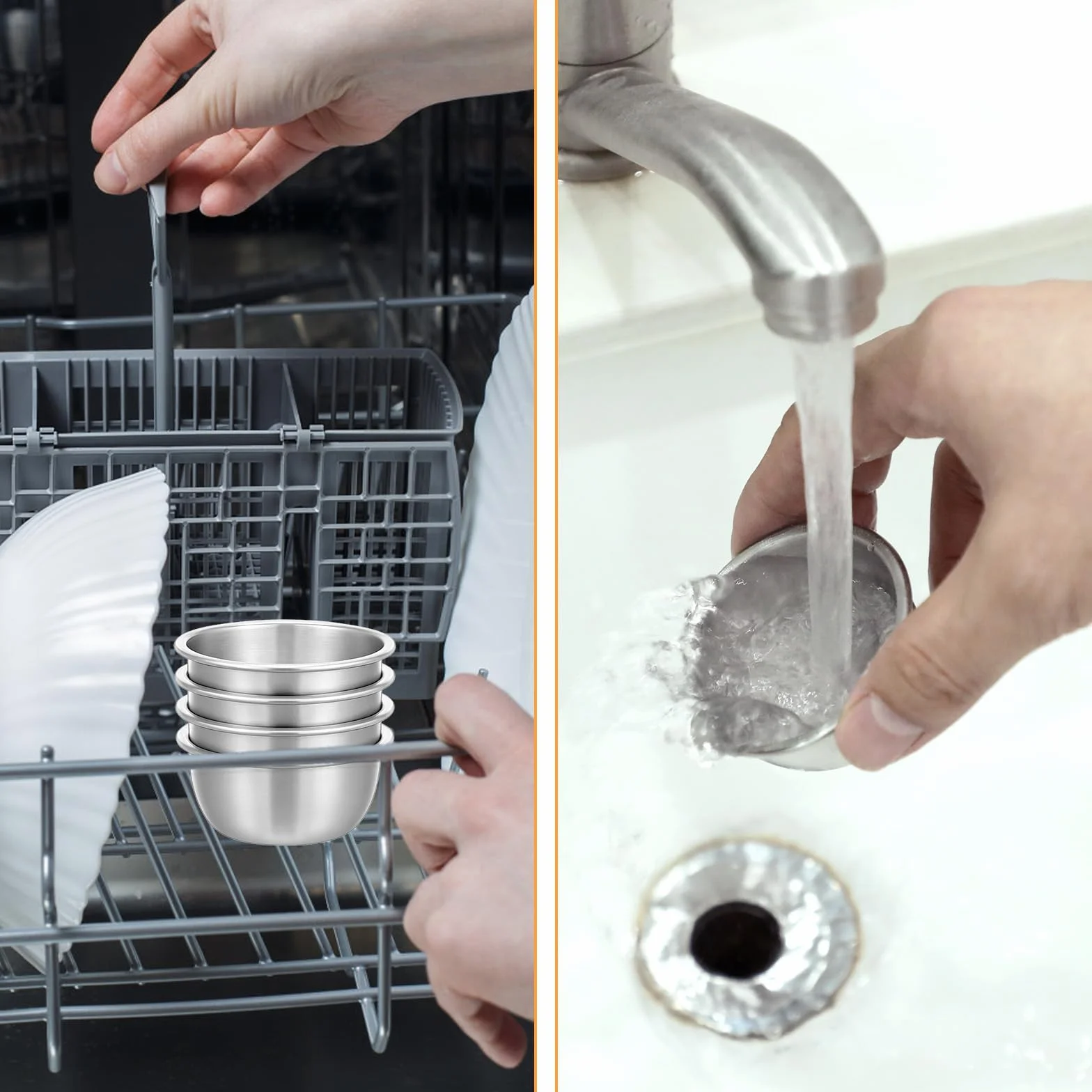 Stal nierdzewna Ramekin kubek do sosu 56 ml mini metalowy pojemnik na przyprawy wielokrotnego użytku