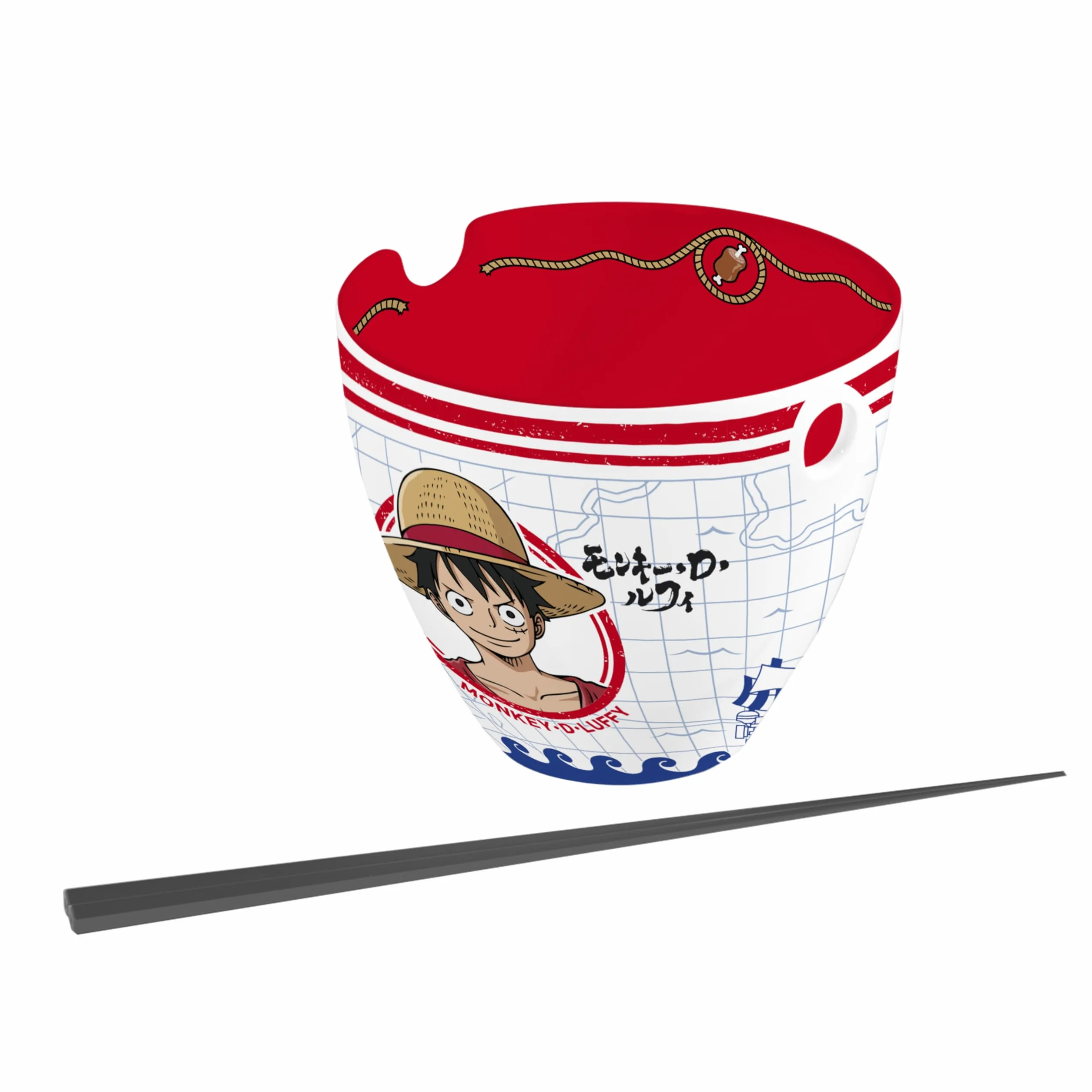 One Piece Monkey D. Luffy Ramen Bowl with Chopsticks