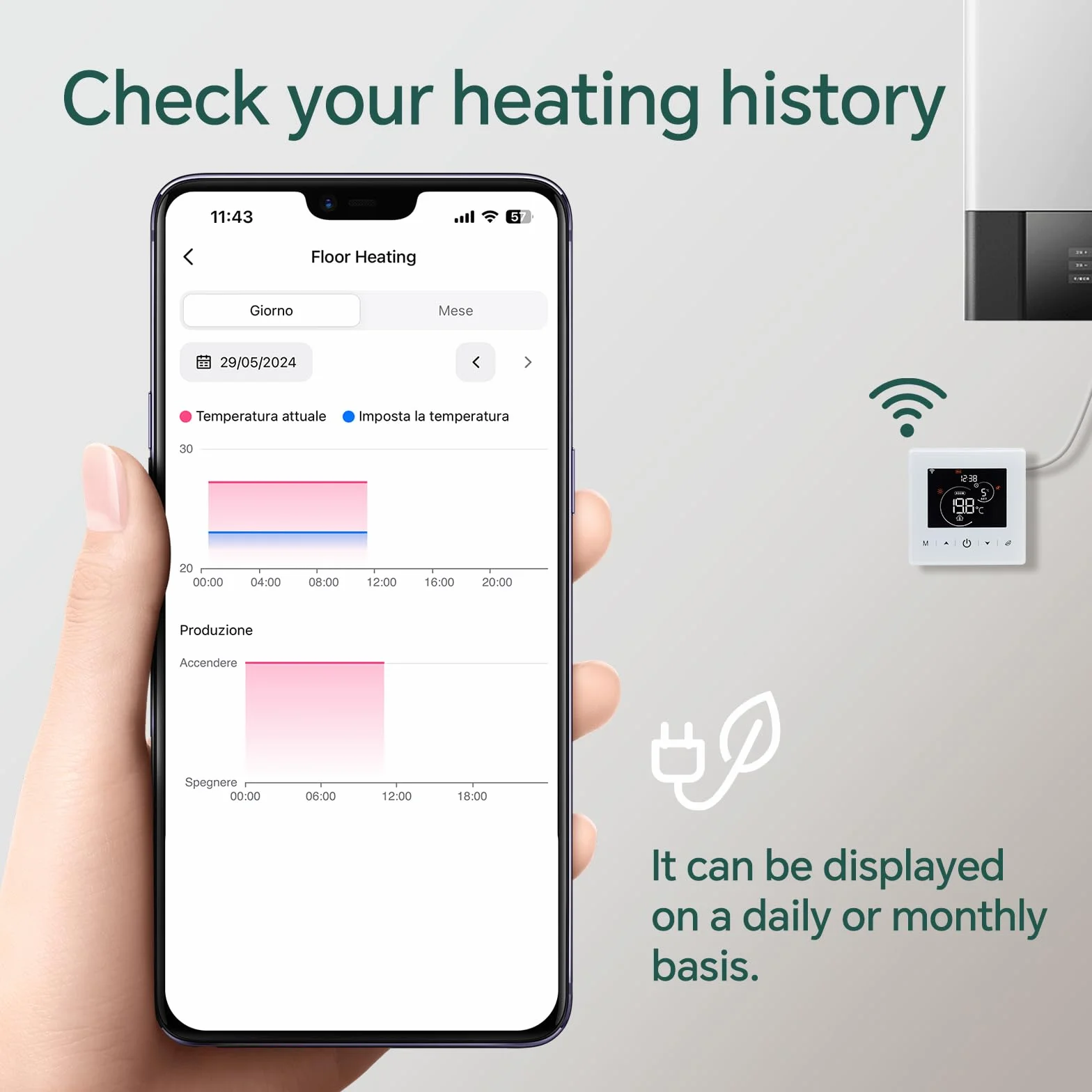 Termostat WiFi do ogrzewania kotła, inteligentny termostat do kotła kombi, kompatybilny z aplikacją Tuya, 2-przewodowy programowalny cyfrowy termostat bezprzewodowy ze sterowaniem głosowym, zasilanie