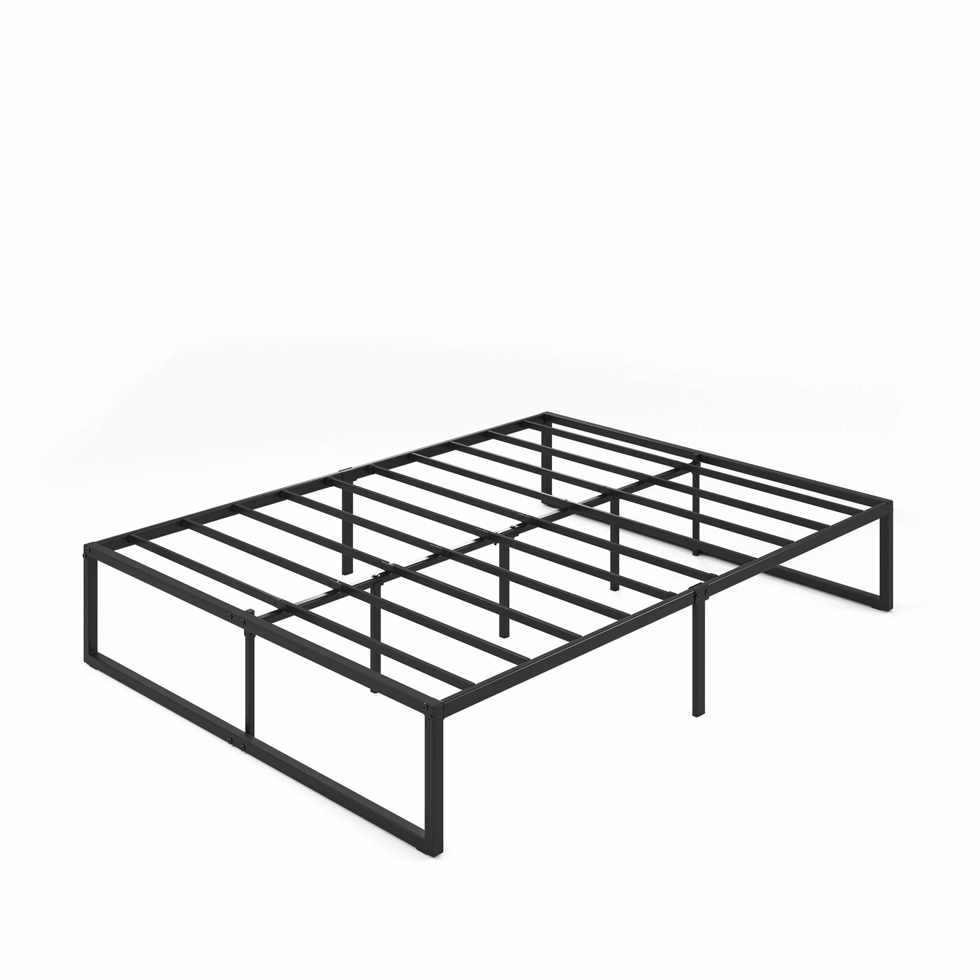 Zinus Lorelai łóżko 140 x 190 cm, rama łóżka o wysokości 36 cm z miejscem do przechowywania pod łóżkiem, metalowa rama łóżka platformowego, kolor czarny