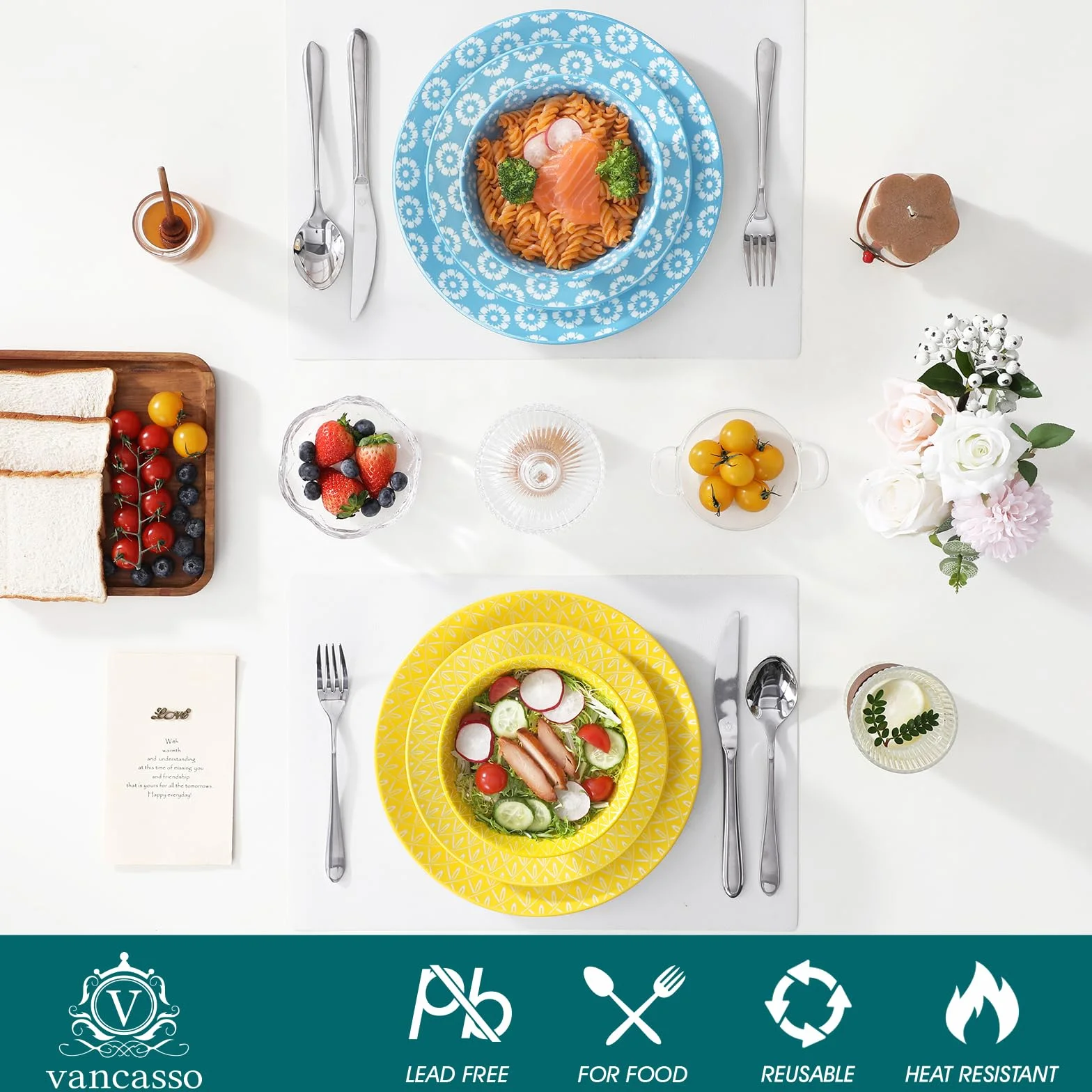 Vancasso SELENE 6-częściowy zestaw naczyń miska porcelana