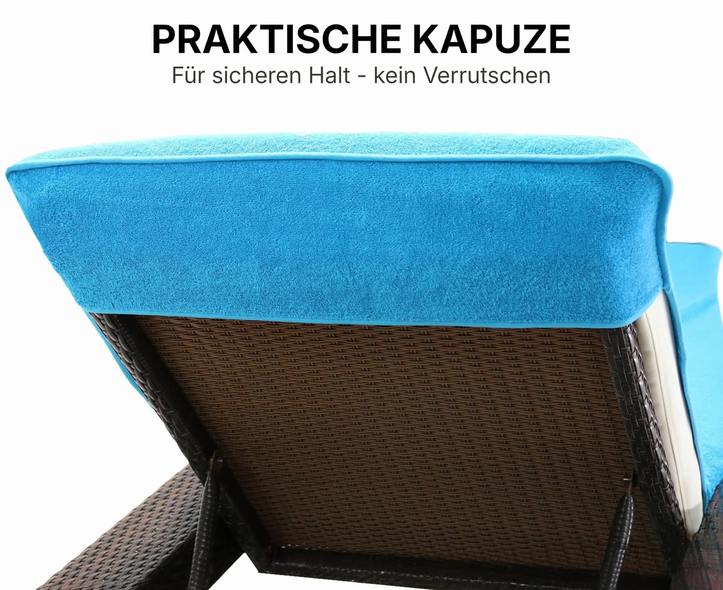 Brandsseller Pokrowiec ochronny na leżak ogrodowy, plażowy, ręcznik frotte, ok. 75 x 200 cm – turkusowy
