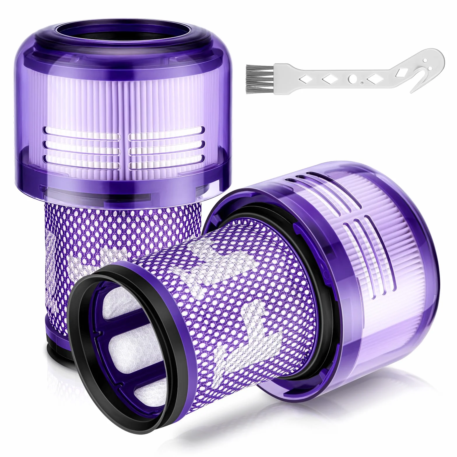 Dyson V12 Filtr Hepa - 2 Pack Części Zamienne do Detect Slim Absolute/Total Clean/Extra/Fluffy Odkurzacza, 971517-01