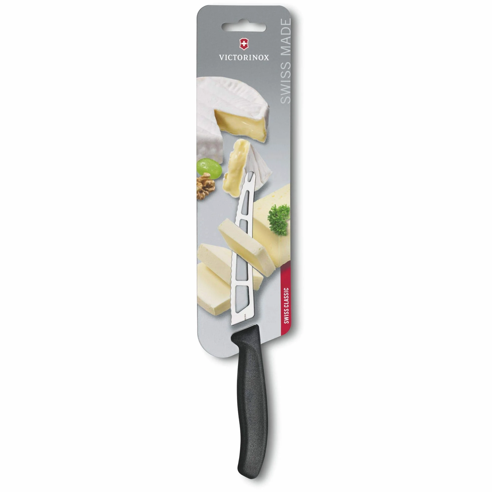 Victorinox, 6.7863.13B, Swiss Classic, Butter- und Weichkäsemesser, Extra scharfe Klinge, mit Wellenschliff, robuster Kunststoff-Griff, Schwarz, Made in Switzerland, Spülmaschinengeeignet