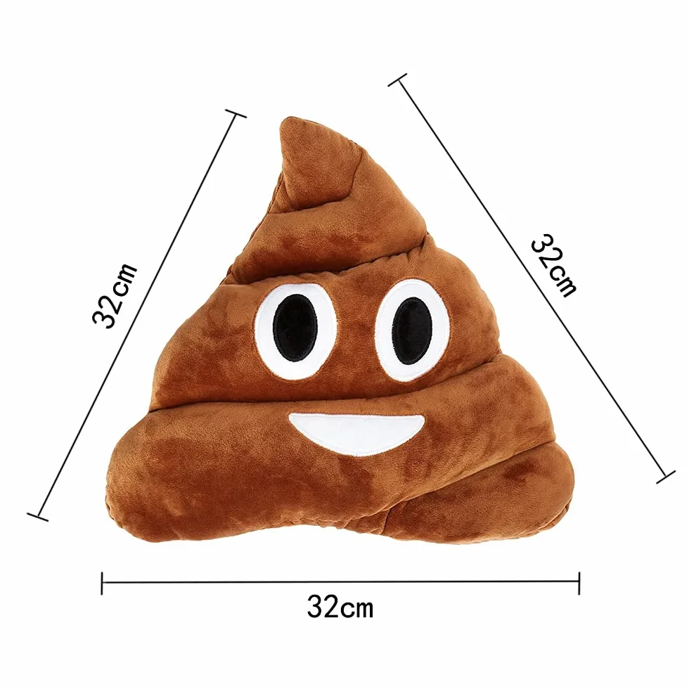 Poop Plush Pillow Round Triangle Emotion Cute Decorative Faffed Toy Brown Gifts for Kids and Friends () (brązowa)