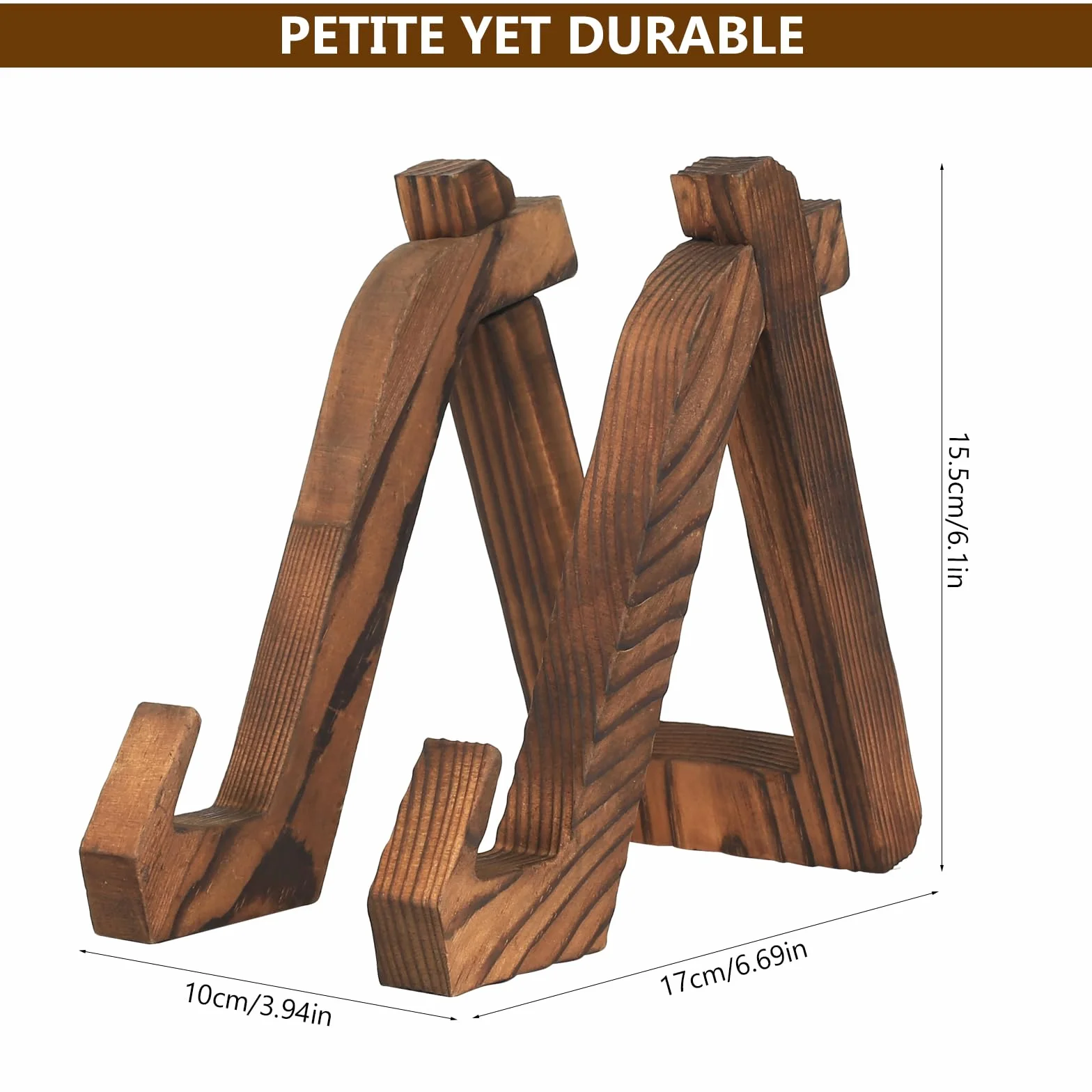 Stojak na talerze z litego drewna i wielofunkcyjny stojak na płyty winylowe, do ramek, zdjęć i broszur - stylowy design dla domu lub handlu