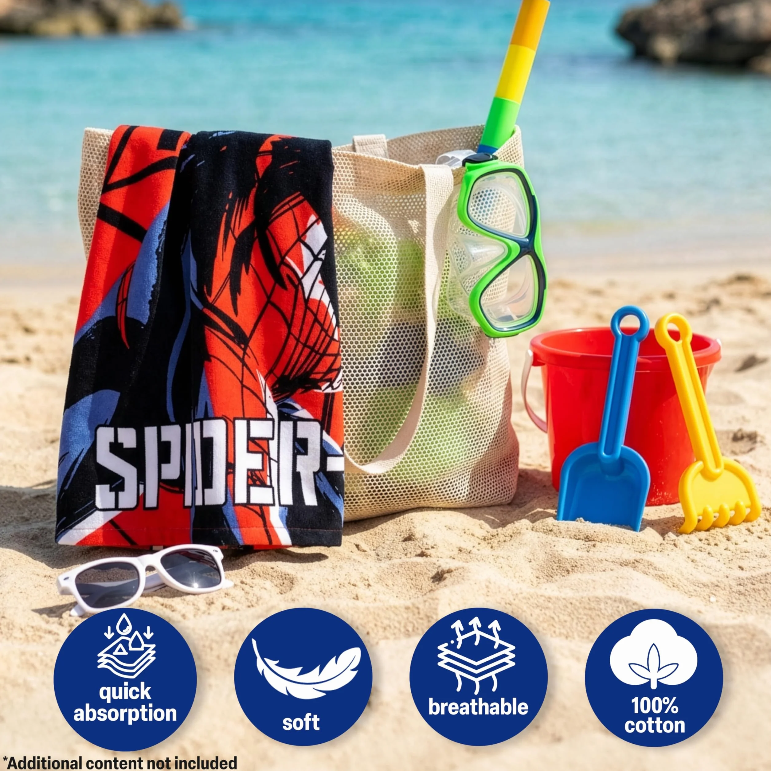 Marvel Spiderman ręcznik kąpielowy z kapturem dla dzieci, nastolatków, chłonny szlafrok, ponczo, ręcznik do pływania, kąpieli, pod prysznic, ręcznik plażowy niezbędne rzeczy na wakacje (czerwony