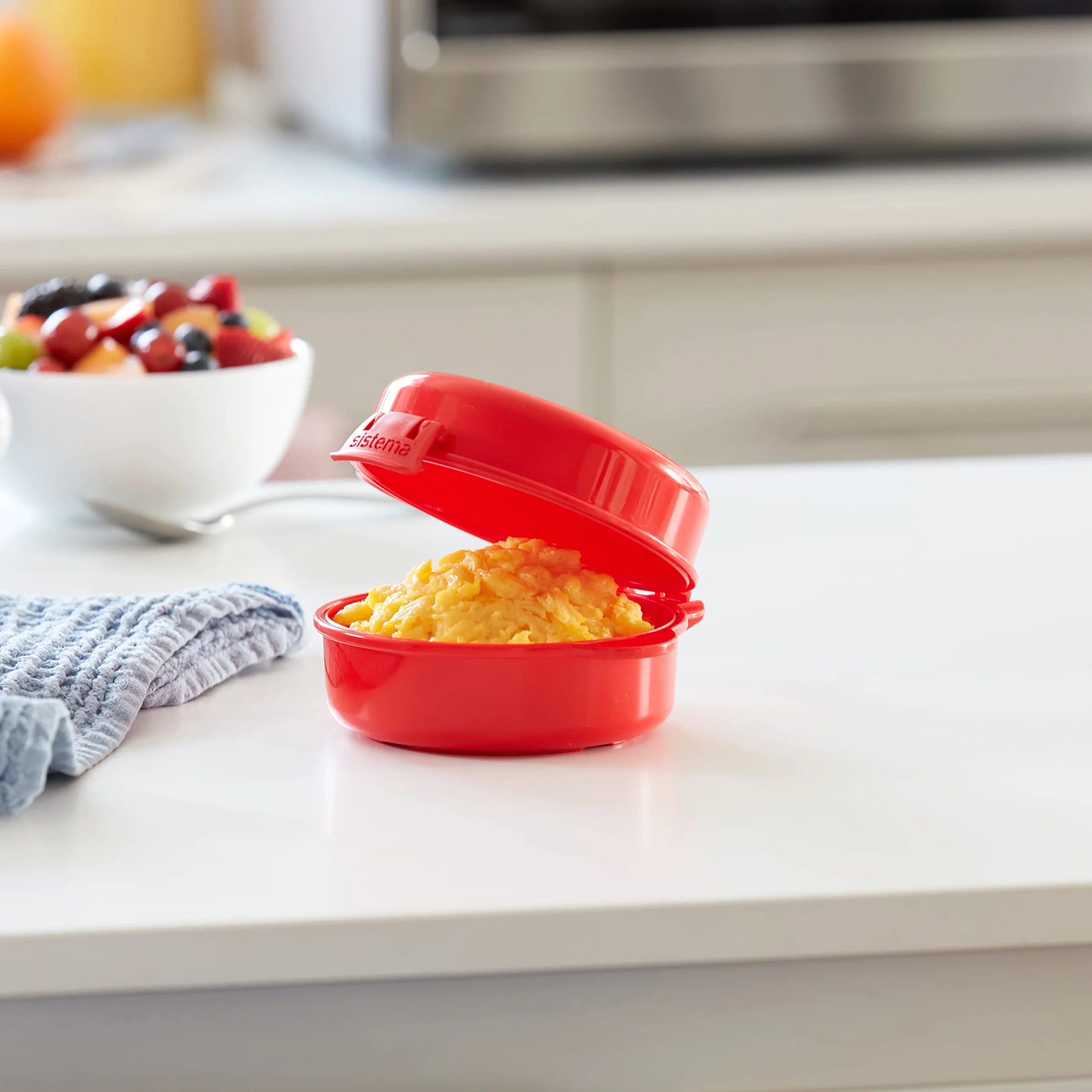 Sistema Microwave Easy Eggs pojemnik na żywność w kuchence mikrofalowej, 271 ml, nie zawiera BPA, czerwony