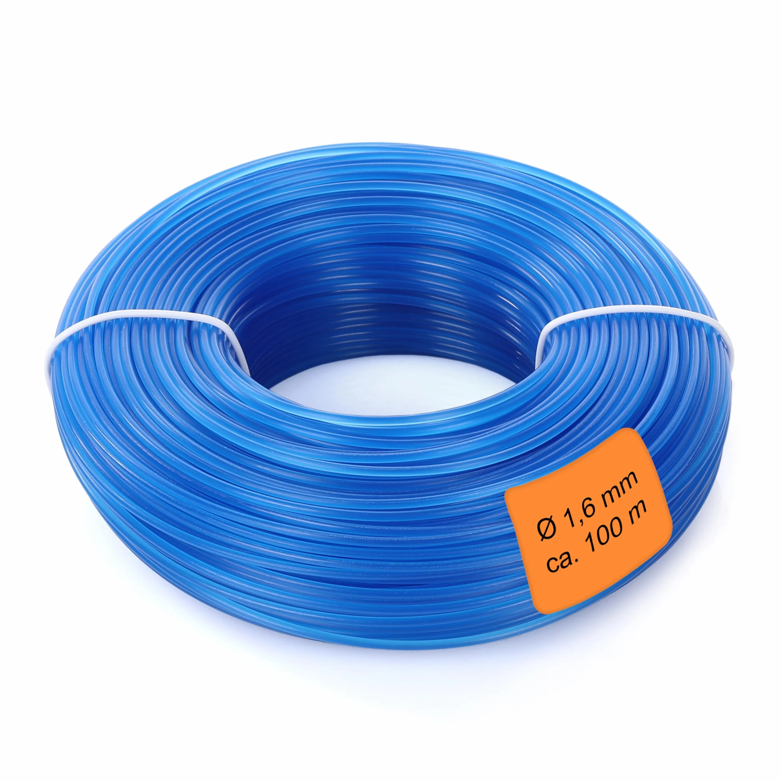 Nylonowa żyłka do podkaszarki do trawy i podkaszarki – nadaje się do przycinania trawnika, krawędzi trawnika i chwastów – niebieska, 1,6 mm x 100 m