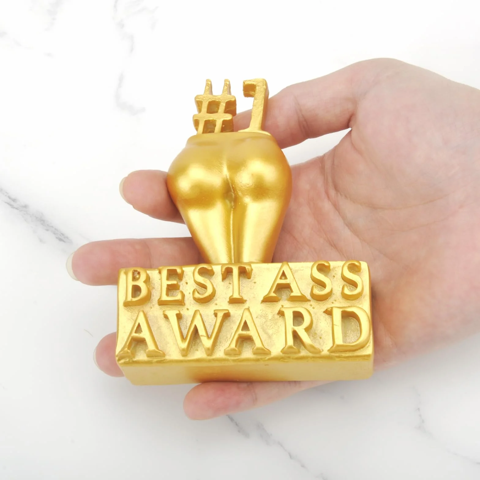 HENGBIRD Best Award, statuetka Best Award, nagroda za najlepszego asa, ręcznie rzeźbiona dekoracja, kreatywna rzeźba ciała, wyróżnienie najlepszego tyłka, dekoracja na biurko z żywicy