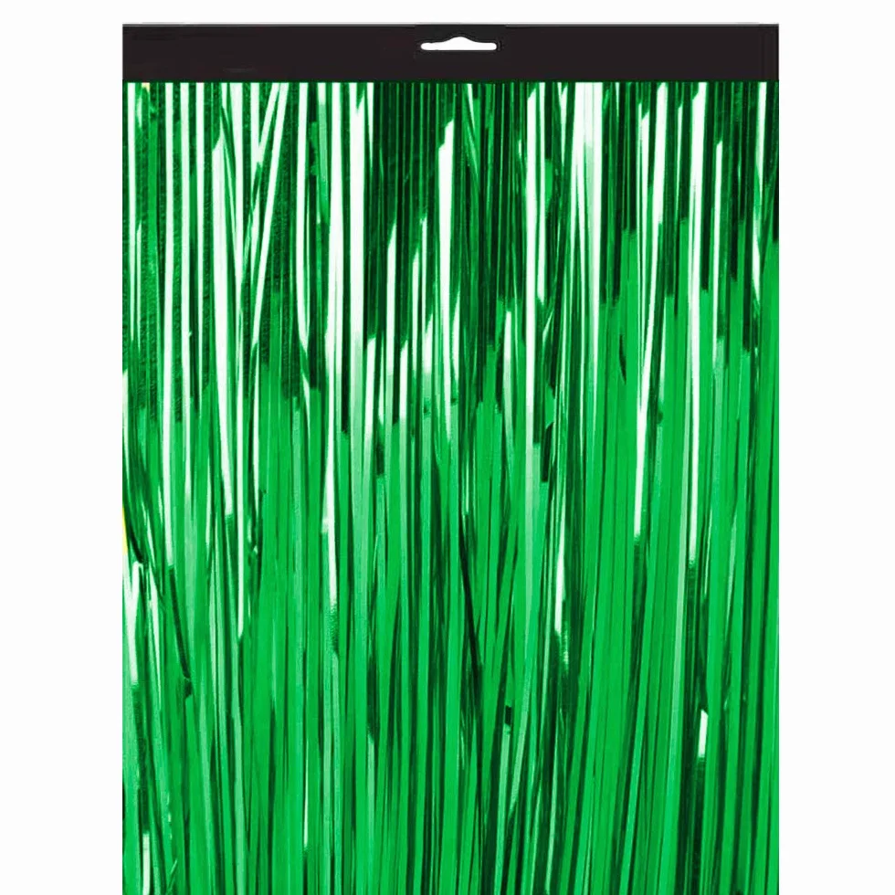Lametta zasłona – 300 x 100 cm frędzle z folii, na drzwi, stół, okno, dekoracja na wesele, imprezę, urodziny, błyszcząca dekoracja, majsterkowanie, dekoracja ślubna, girlanda, impreza dla dzieci, duża dekoracja na imprezę XL (zielona ciemna)