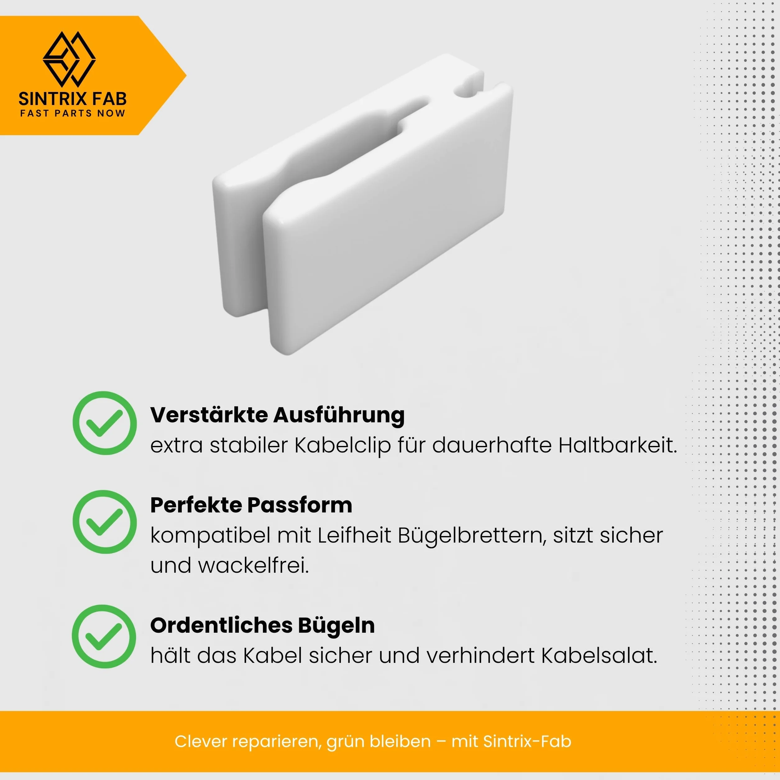 Wzmocniony zapasowy klips na kabel – kompatybilny z deską do prasowania i deską do prasowania – uchwyt na kabel do żelazka – część zamienna do żelazka – stabilny klips do żelazka