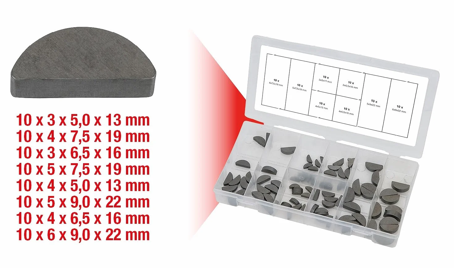 KS Tools 970.0560 Asortyment klinów rozpierających, 80-szt