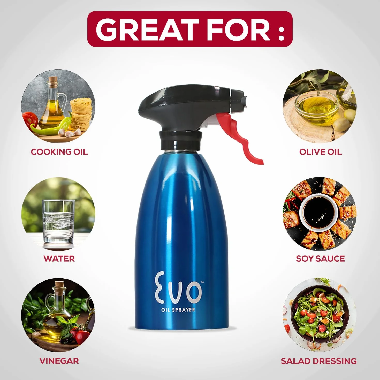 Evo Oil Sprayer 8113BL butelka bez aerozolu do oliwek oliwy ze stali nierdzewnej niebieska