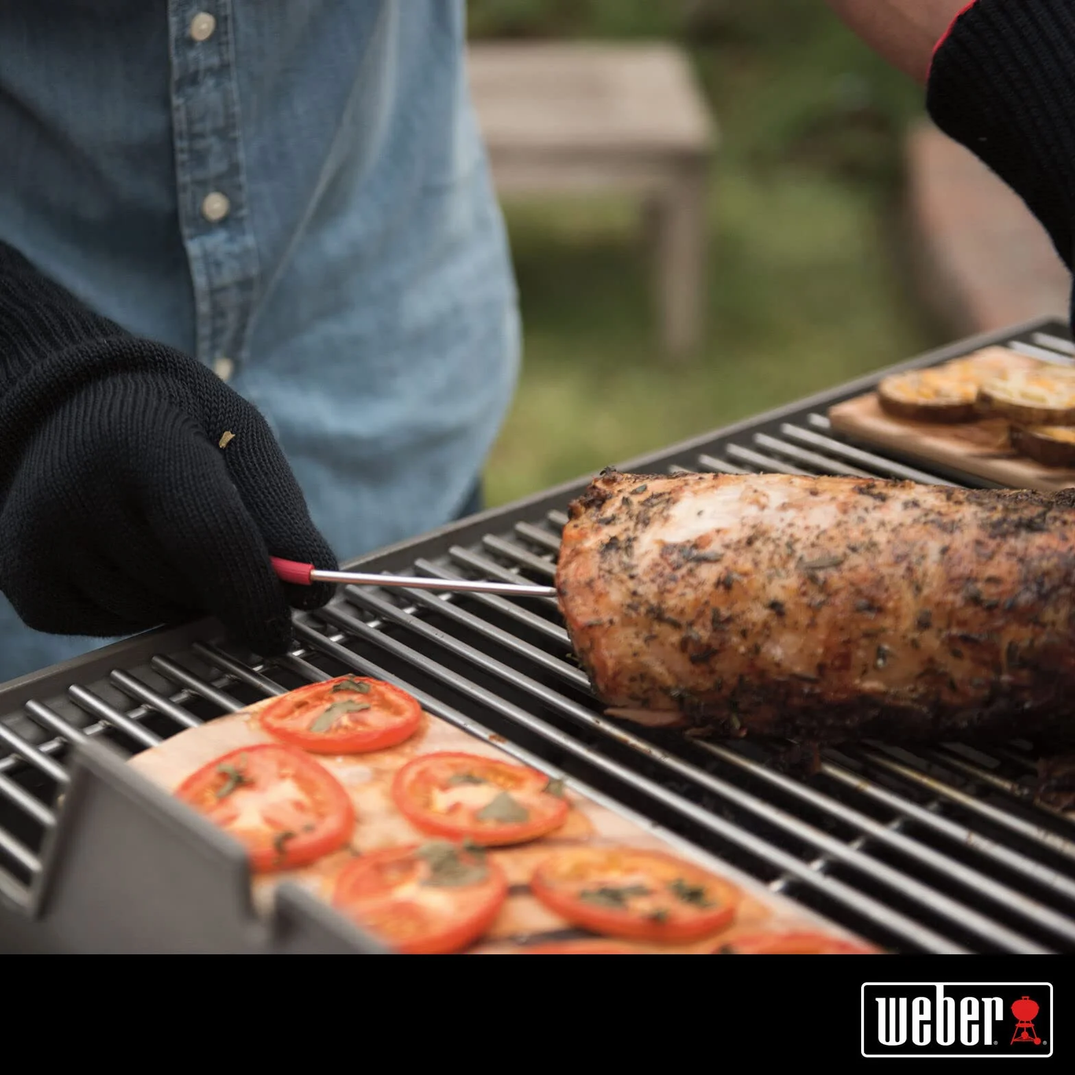 Weber iGrill / Connect Smart Grilling Hub Sonda do mięsa na grilla, do 300°C, do monitorowania temperatury mięsa lub ryby, 1 sztuka - Srebrny (7212)