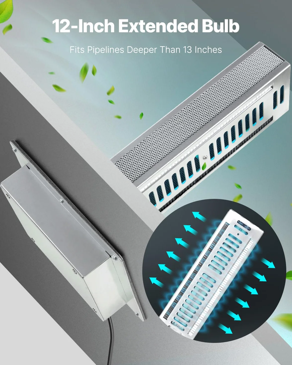 VEVOR Oczyszczacz powietrza do kanału HVAC do domu, 24 W, oczyszczacz powietrza, kanał klimatyzacyjny, 254 nm, z 2 żarówkami, filtr węglowy, wydajne oczyszczanie, do systemów klimatyzacji