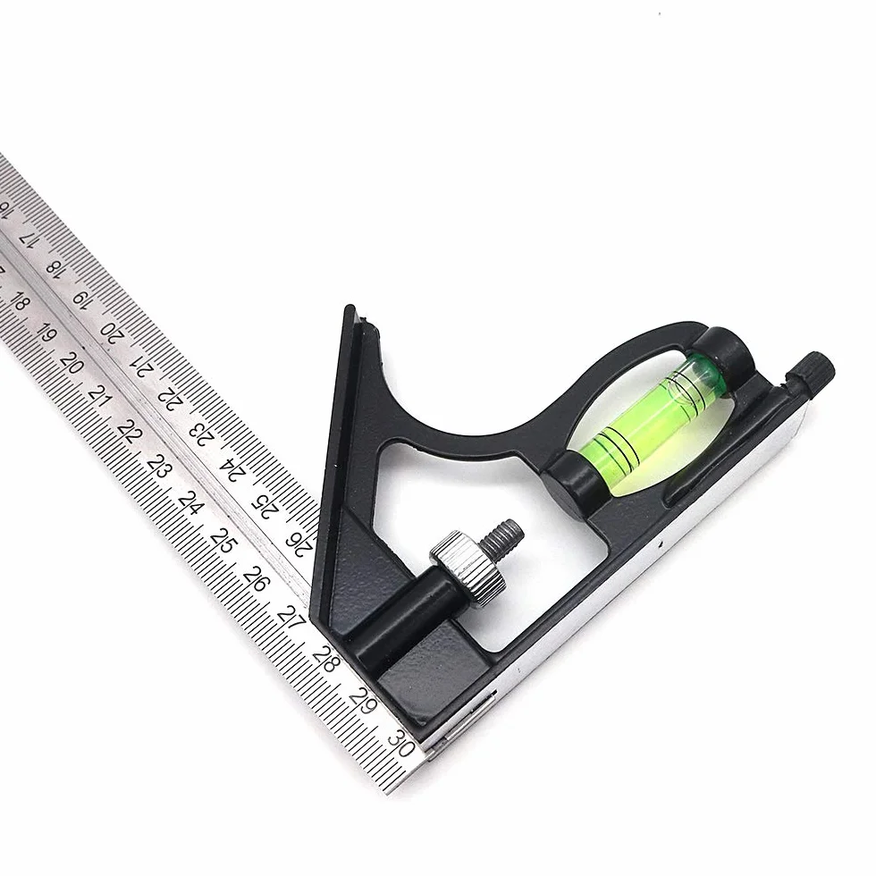 DollaTek 300 mm stal nierdzewna wielofunkcyjna kombinacja kwadrat do obróbki drewna