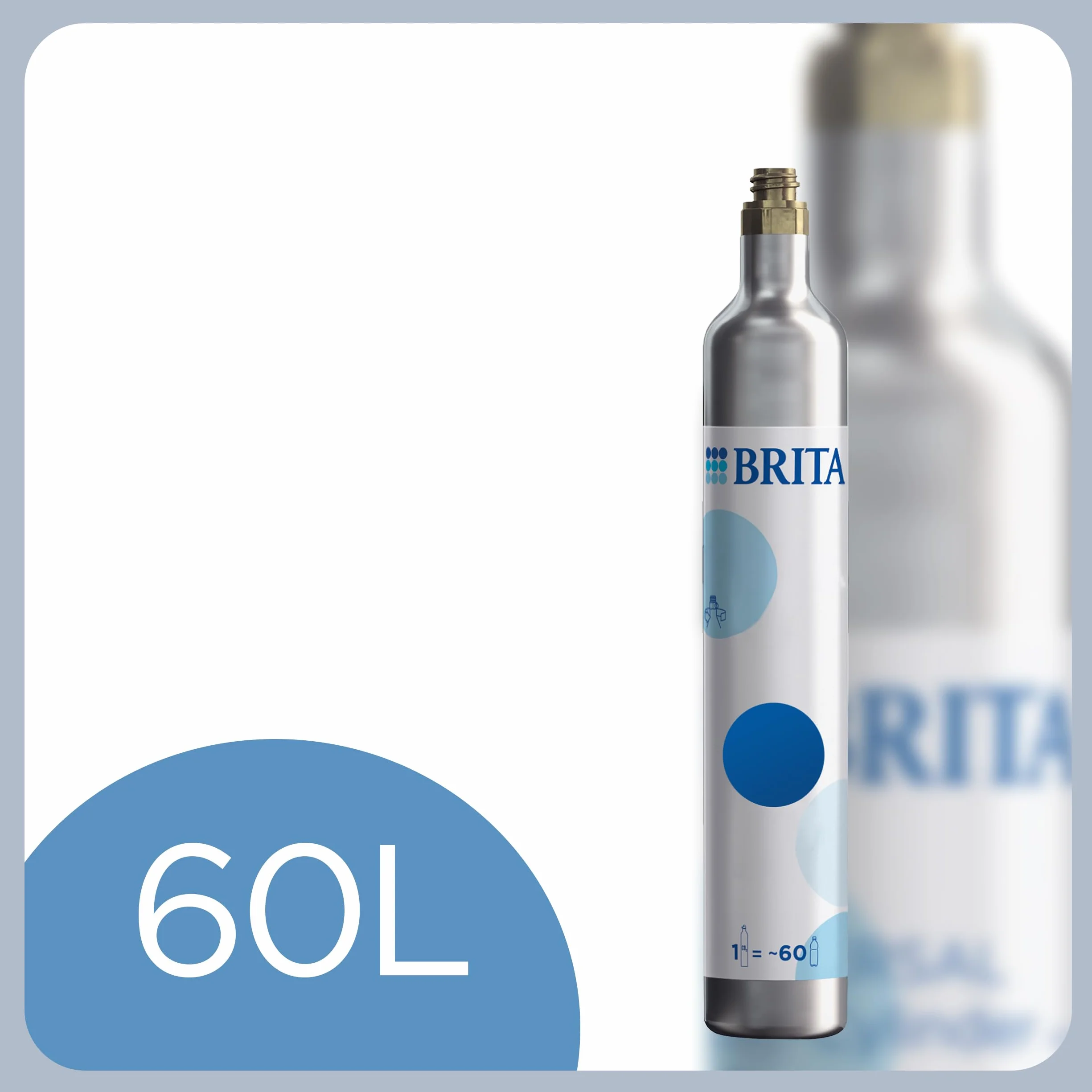 Saturator do wody BRITA sodaONE biały, w zestawie cylinder CO2 i butelka PET, do 60L wody gazowanej, smaczna świeża woda gazowana