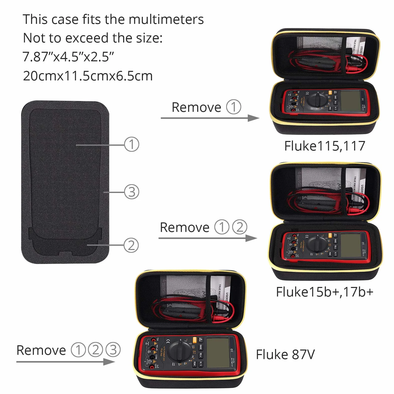 Proster Torba multimetryczna Fluke do Fluke 101/Fluke 115/116/117/113/114/177/F15B+/F17B+/F18B+/Fluke 87V 88V