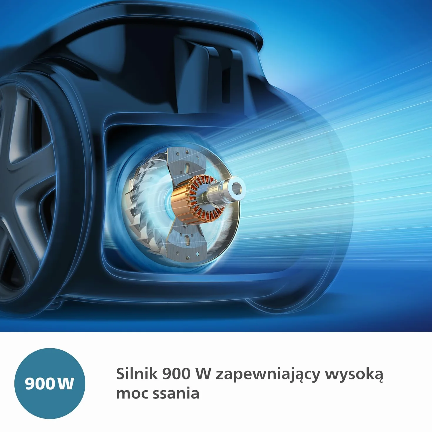 Philips Odkurzacz Workowy Performer LED Serii 8000 900 W TriActive+ LED Filtr HEPA Zasięg 12 m Głęboka Czerń XD8122/10