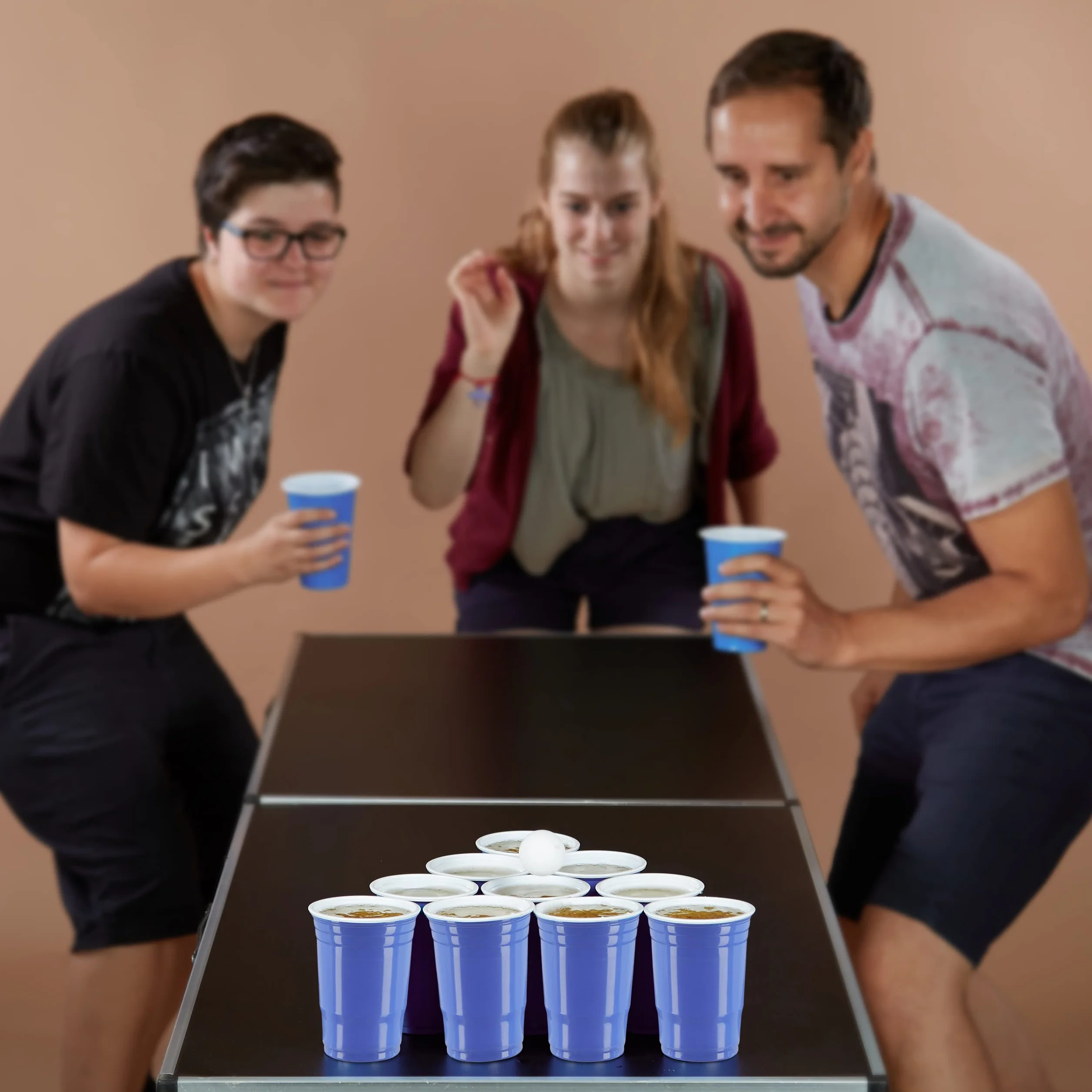 Relaxdays Beer Pong Kubki Plastikowe Czerwony 50 Sztuk