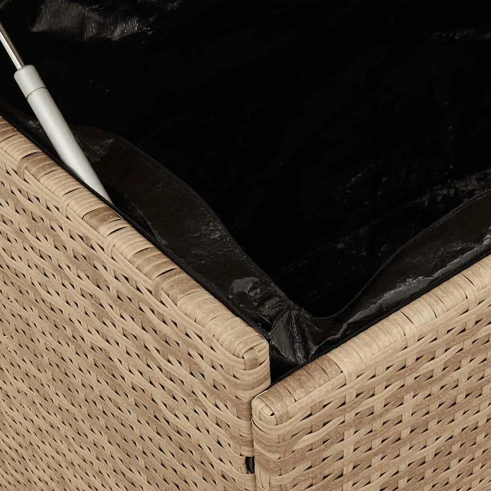 vidaXL Skrzynia ogrodowa z kółkami, beż, 110x55x73 cm, polirattan, skrzyniaogrodowa, skrzynia na balkon, skrzynka ogrodowa, skrzynia na taras