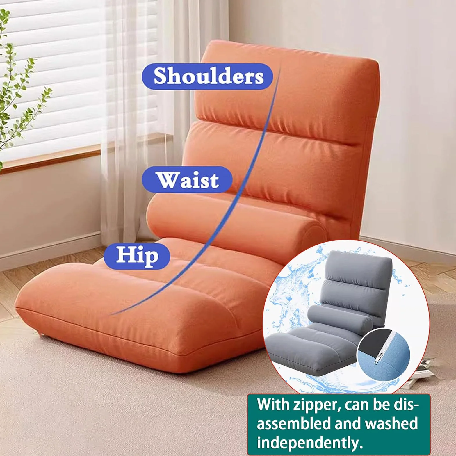 Krzesło Tatami,Krzesło Podłogowe Medytacji,Krzesło Okienne Zatoki,Leniwe Okno Bay Sofa,Japońskie Krzesło Do Sypialni,Lekki Nośnik,Oszczędność Miejsca,Dla Domu, Biura, Czytania,Drzemka